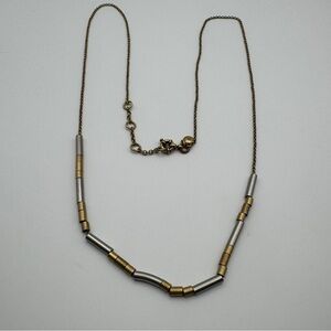 J. Crew Long Mixed Metal Tube Bead Necklace 32”-34”